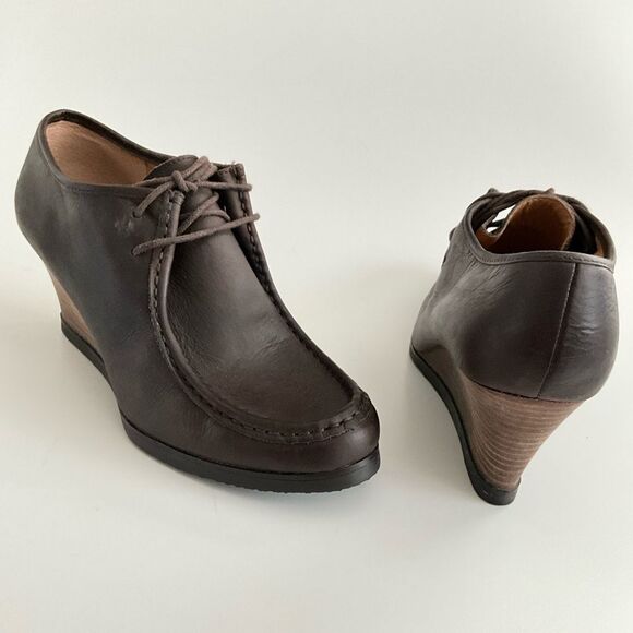 Lauren Ralph Lauren Leather Denver Wedge Bootie Y2K Brown 10 main image 4
